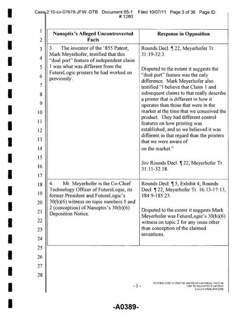 Joint Appendix One