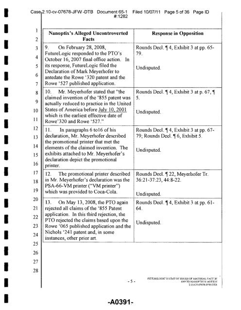 Joint Appendix One