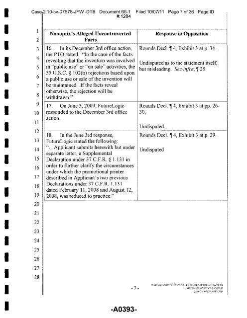 Joint Appendix One