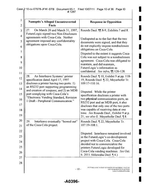 Joint Appendix One