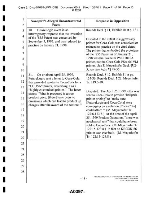 Joint Appendix One