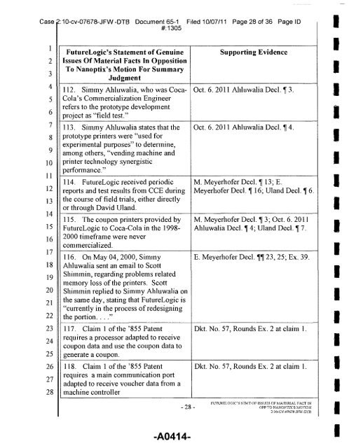 Joint Appendix One