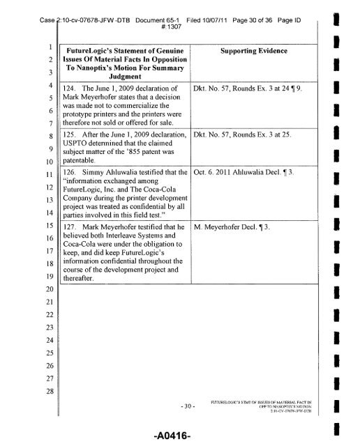 Joint Appendix One