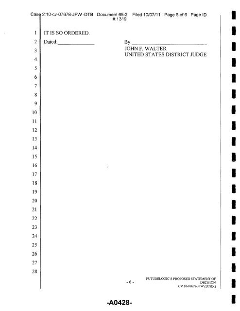 Joint Appendix One