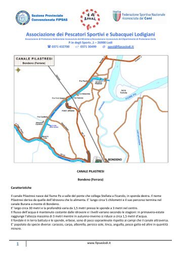 Canale Pilastresi - Bondeno - Associazione dei pescatori sportivi e ...