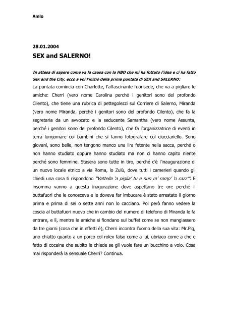 Sex and Salerno - Amlo