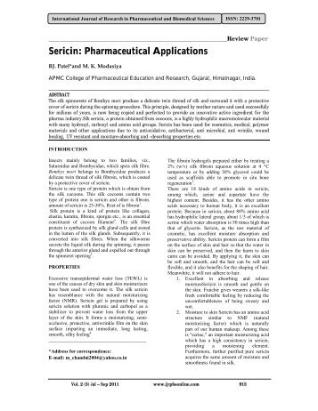 Sericin: Pharmaceutical Applications - Ijrpbsonline.com