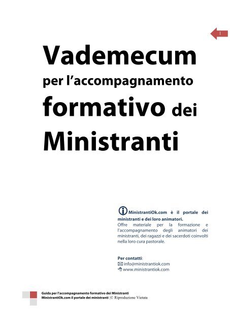 Vademecum del ministrante - Chiesa Cattolica Italiana