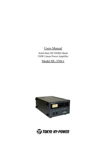 Users Manual Model HL-550FX - WiMo