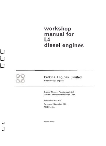 Perkins L4 Workshop Manual - L-36 Fleet