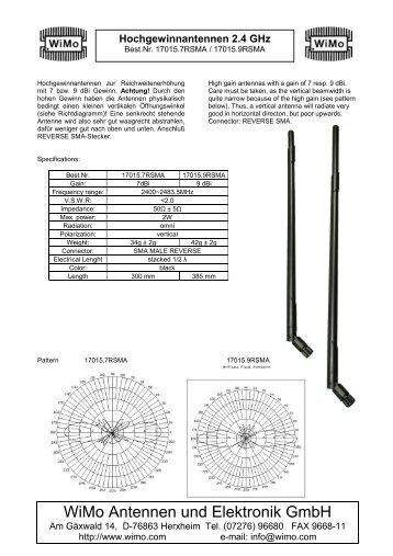 Hochgewinnantennen 2.4 GHz - WiMo