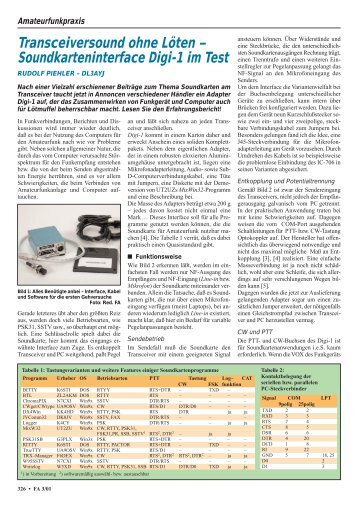 Transceiversound ohne Löten – Soundkarteninterface Digi-1 im Test