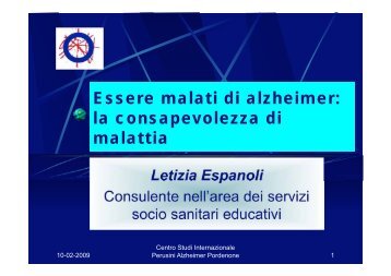 Essere malati di alzheimer: la consapevolezza di malattia - Azienda ...