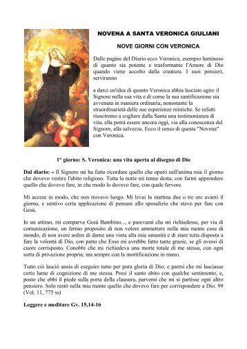 Novena a S. Veronica Giuliani - Devozioni