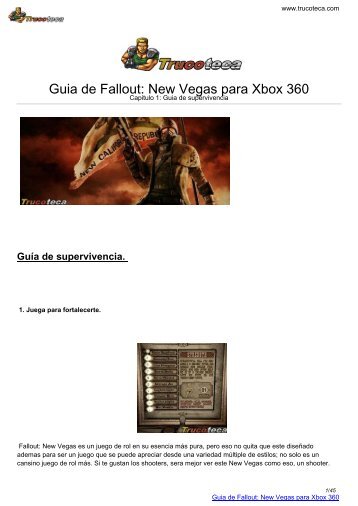 Guia de Fallout: New Vegas para Xbox 360 - Trucoteca.com