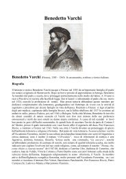 Biografia di Benedetto Varchi - Liceo Varchi