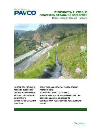 Biocuneta HDPE Concesión Sabana de Occidente - Pavco