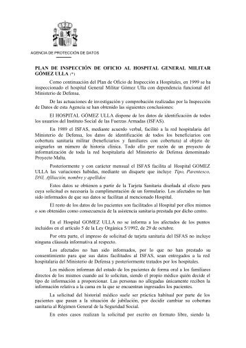 HOSPITAL GENERAL MILITAR GÓMEZ ULLA _2000_ - Agencia ...