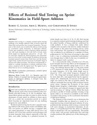 Effects of Resisted Sled Towing on Sprint ... - Setanta College