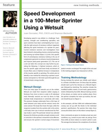 Speed Development in a 100-Meter Sprinter Using a Wetsuit