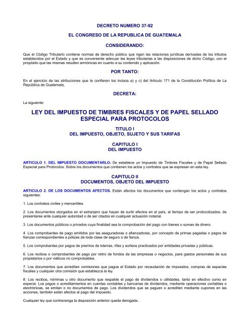ley del impuesto de timbres fiscales y de - Lic. Hector E. Berducido M.