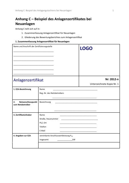 Anhang C "Vordrucke Abfragebögen Neuanlagen" (PDF-Datei) - FGW