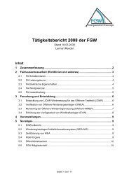 Tätigkeitsbericht 2008 der FGW