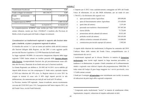 Relazione previsionale e programmatica - Provincia di Vercelli