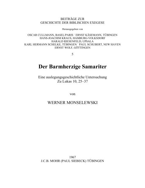 Der Barmherzige Samariter - Good Samaritan