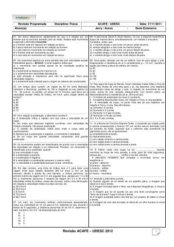 Revisão ACAFE – UDESC 2012 - VestibularBR