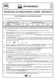 PROVA 46 - TÉCNICO(A) DE MANUTENÇÃO JÚNIOR ... - Cesgranrio