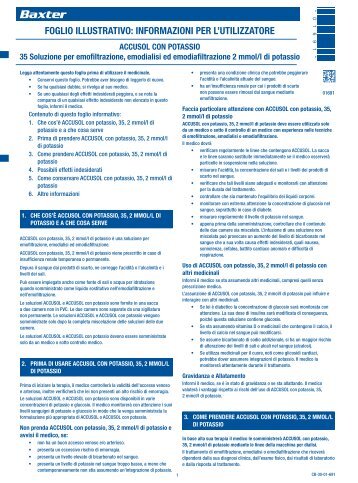 Foglietto Illustrativo Accusol 35 con 2 mmol/L di potassio - Baxter Italia