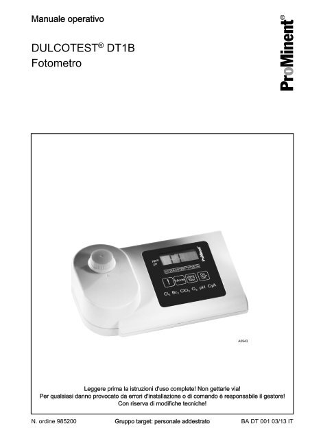 DULCOTEST® DT1B Fotometro