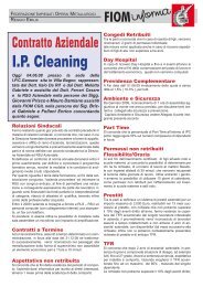 Nuovo Contratto aziendale alla I.P.Cleaning - CGIL REGGIO EMILIA