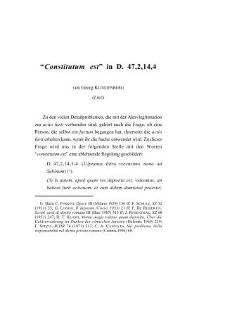 “Constitutum est” in D. 47,2,14,4