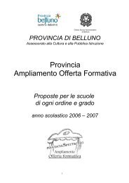 per la scuola primaria - Provincia di Belluno