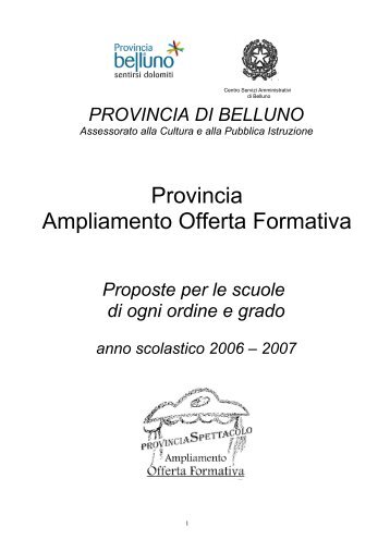 per la scuola primaria - Provincia di Belluno