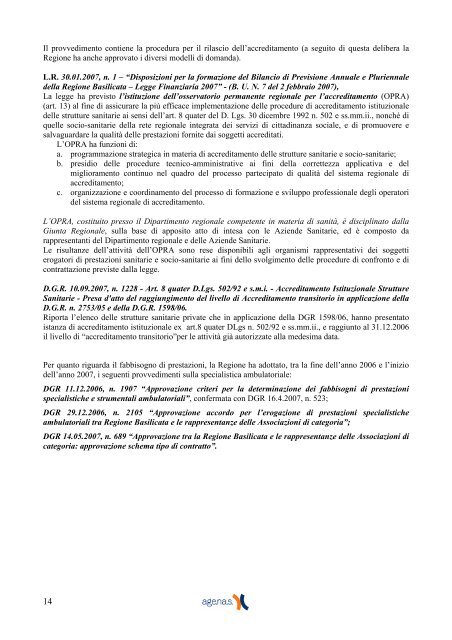 Ricognizione delle norme regionali sull'accreditamento istituzionale