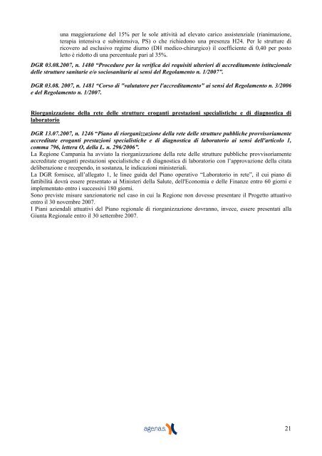 Ricognizione delle norme regionali sull'accreditamento istituzionale