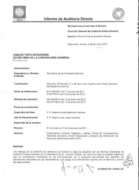 AG/2012-0314 - Gobierno del Estado de Sonora