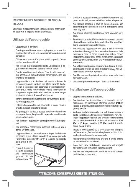 Manuale della Y1.1 Touch Iperespresso - Illy