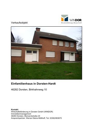 Einfamilienhaus in Dorsten-Hardt - WINDOR Wirtschaftsförderung in ...