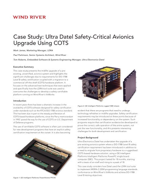 Case Study: Ultra Datel Safety-Critical Avionics ... - Wind River