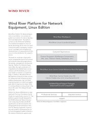 Wind River Platform for Network Equipment, Linux Edition