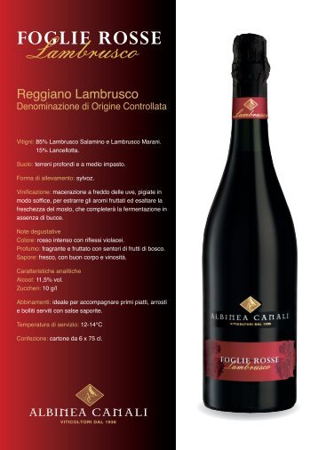 scarica la scheda in formato pdf - Cantina Albinea Canali