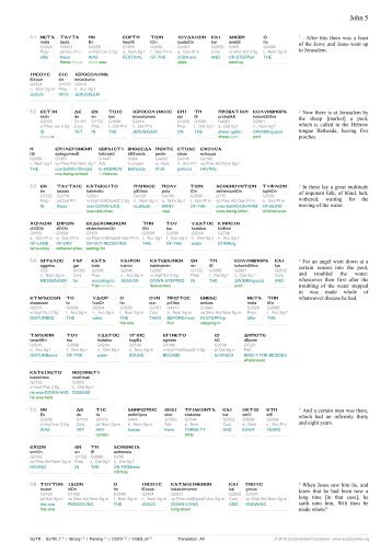 Scripture4All Interlinear: John 5 - Interlinear Scripture Analyzer