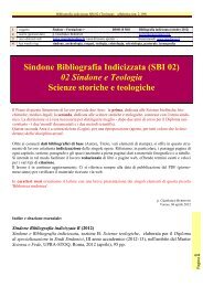 Bibliografia indicizzata SBI 02 (Teologia ... - Mondo Sindone