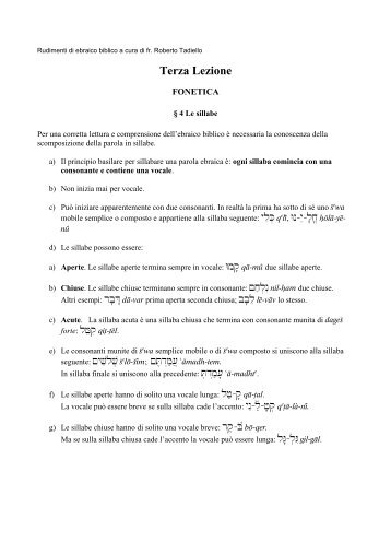 Tadiello, Roberto - Rudimenti di Ebraico - Lezione 3 - Fonetica.pdf