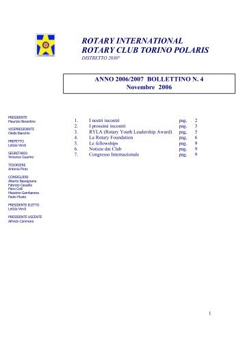 ROTARY INTERNATIONAL ROTARY CLUB TORINO POLARIS