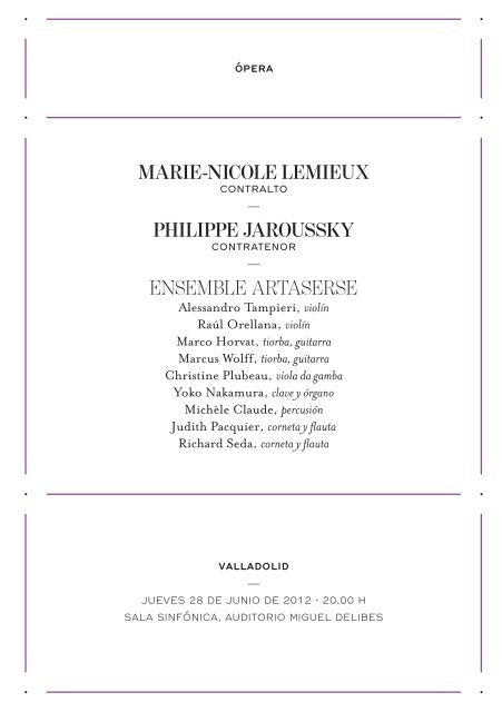 Marie-Nicole leMieux ensemble artaserse PhiliPPe Jaroussky